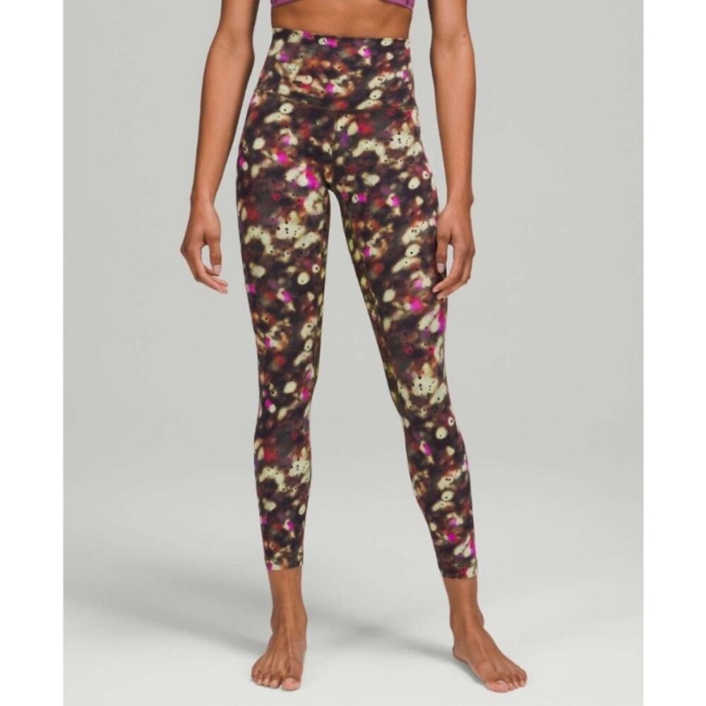 Lululemon Soft Focus Splatter Green Align High Rise with Pockets Legging…